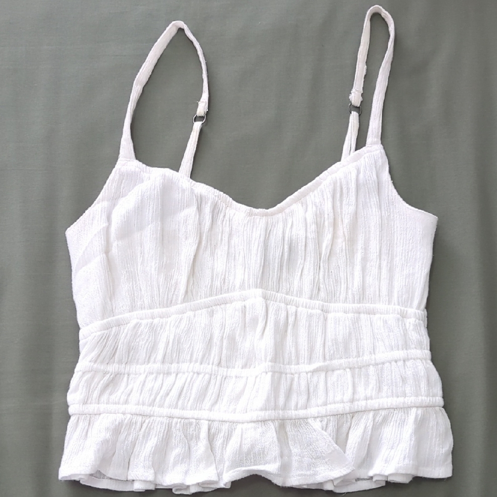 White Spaghetti Strap Hollister Top